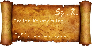 Szeicz Konstantina névjegykártya